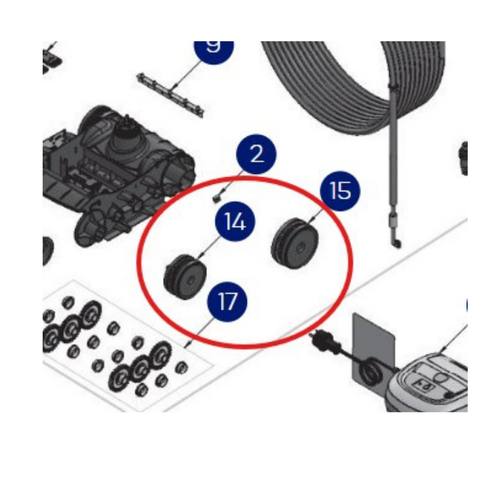 Zodiac R0771800 & R0771900 Complete Front & Rear Wheel Set – Genuine